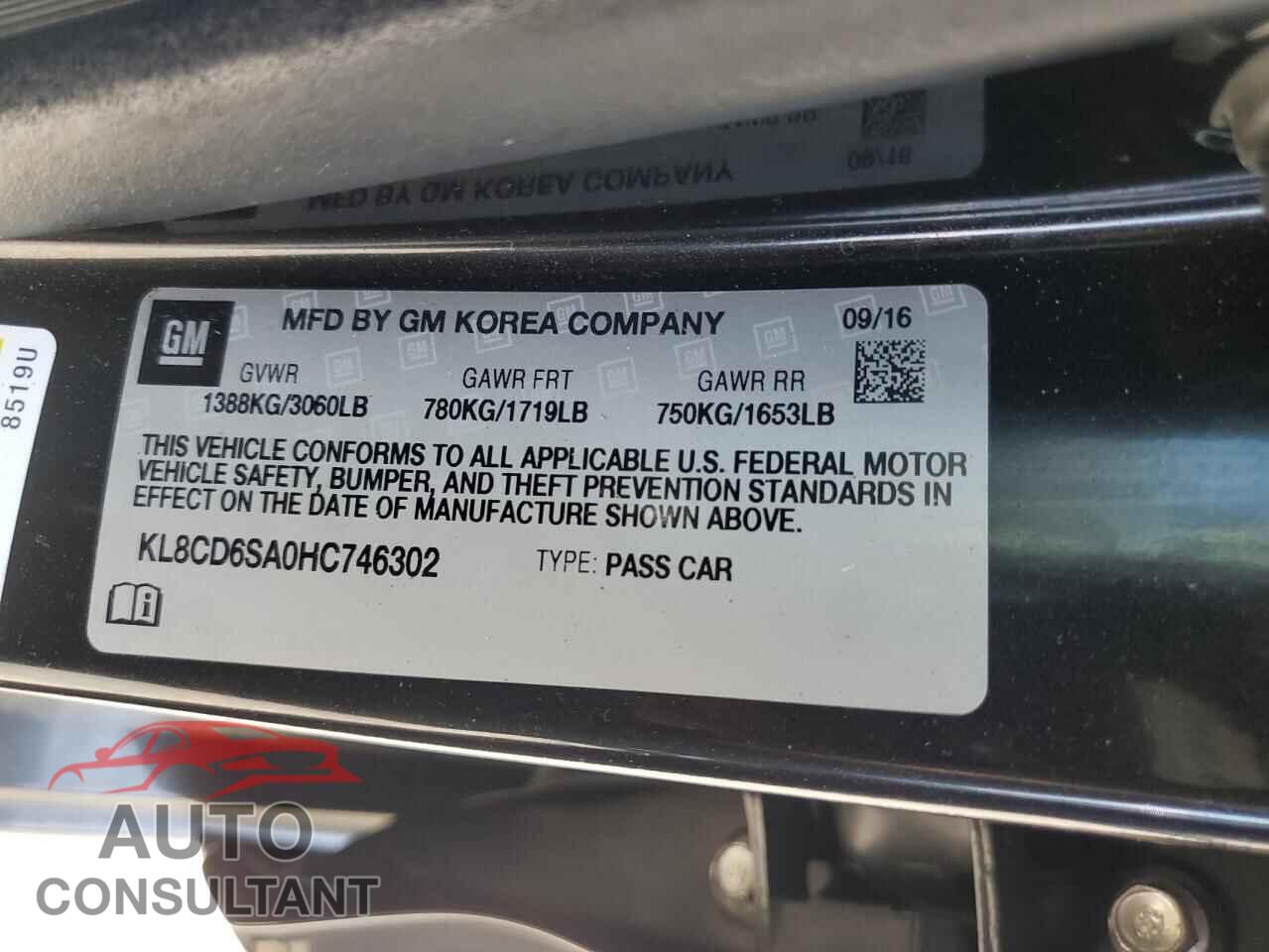 CHEVROLET SPARK 2017 - KL8CD6SA0HC746302