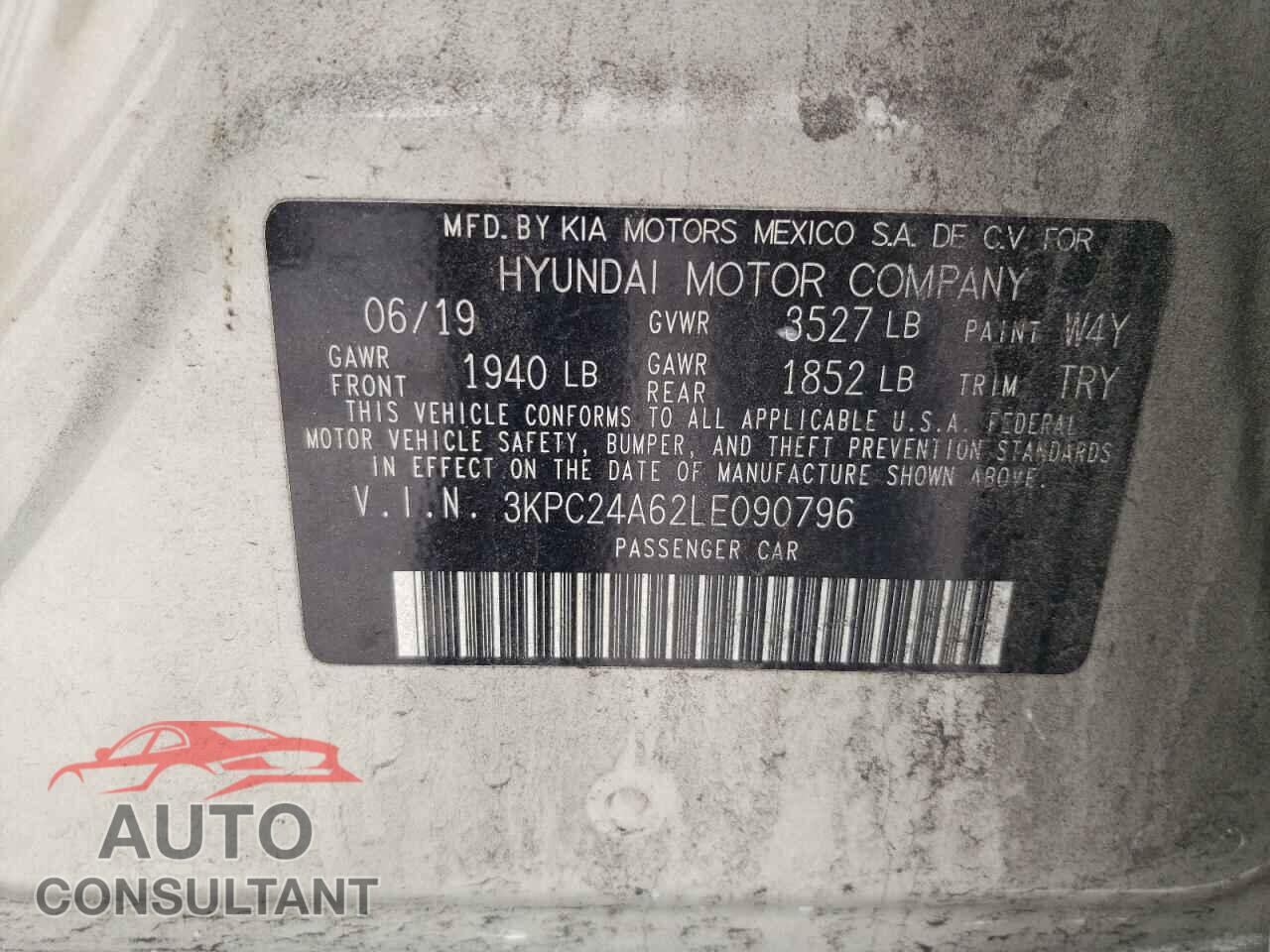 HYUNDAI ACCENT 2020 - 3KPC24A62LE090796