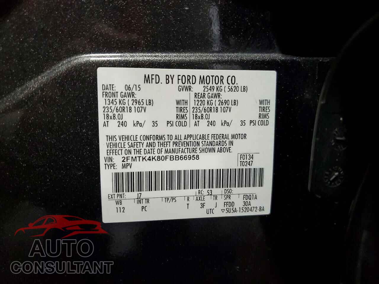 FORD EDGE 2015 - 2FMTK4K80FBB66958
