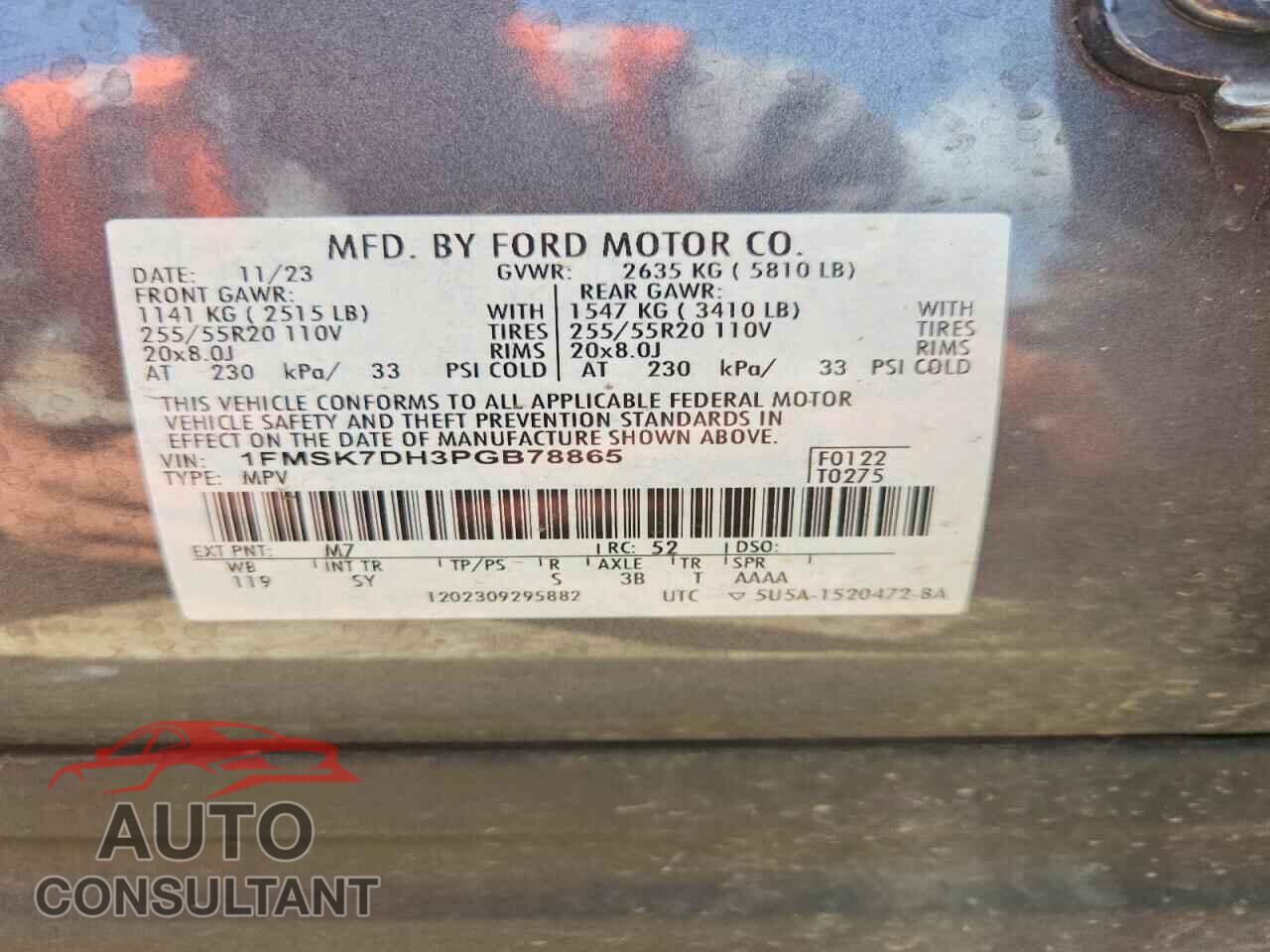 FORD EXPLORER 2023 - 1FMSK7DH3PGB78865