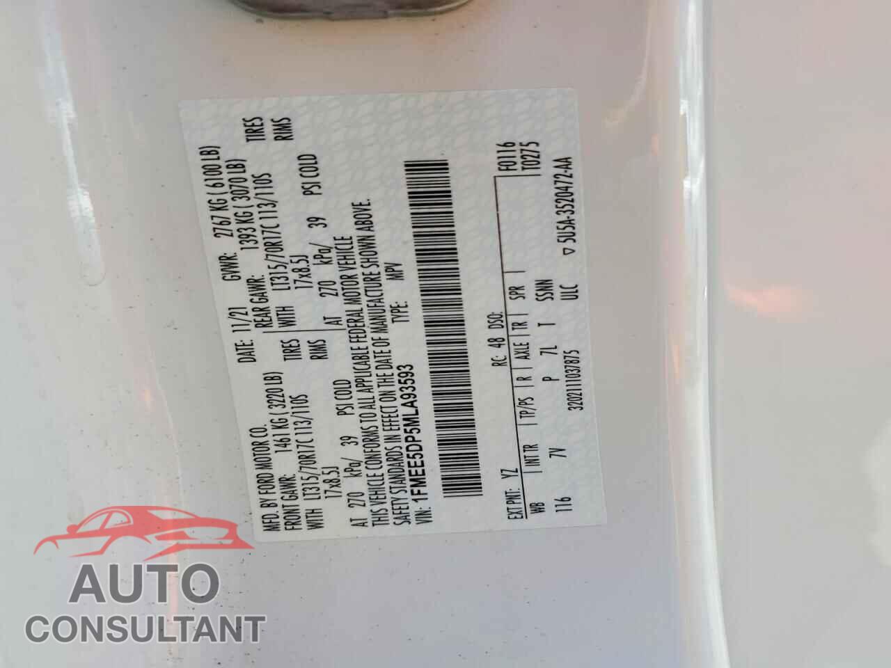 FORD BRONCO 2021 - 1FMEE5DP5MLA93593