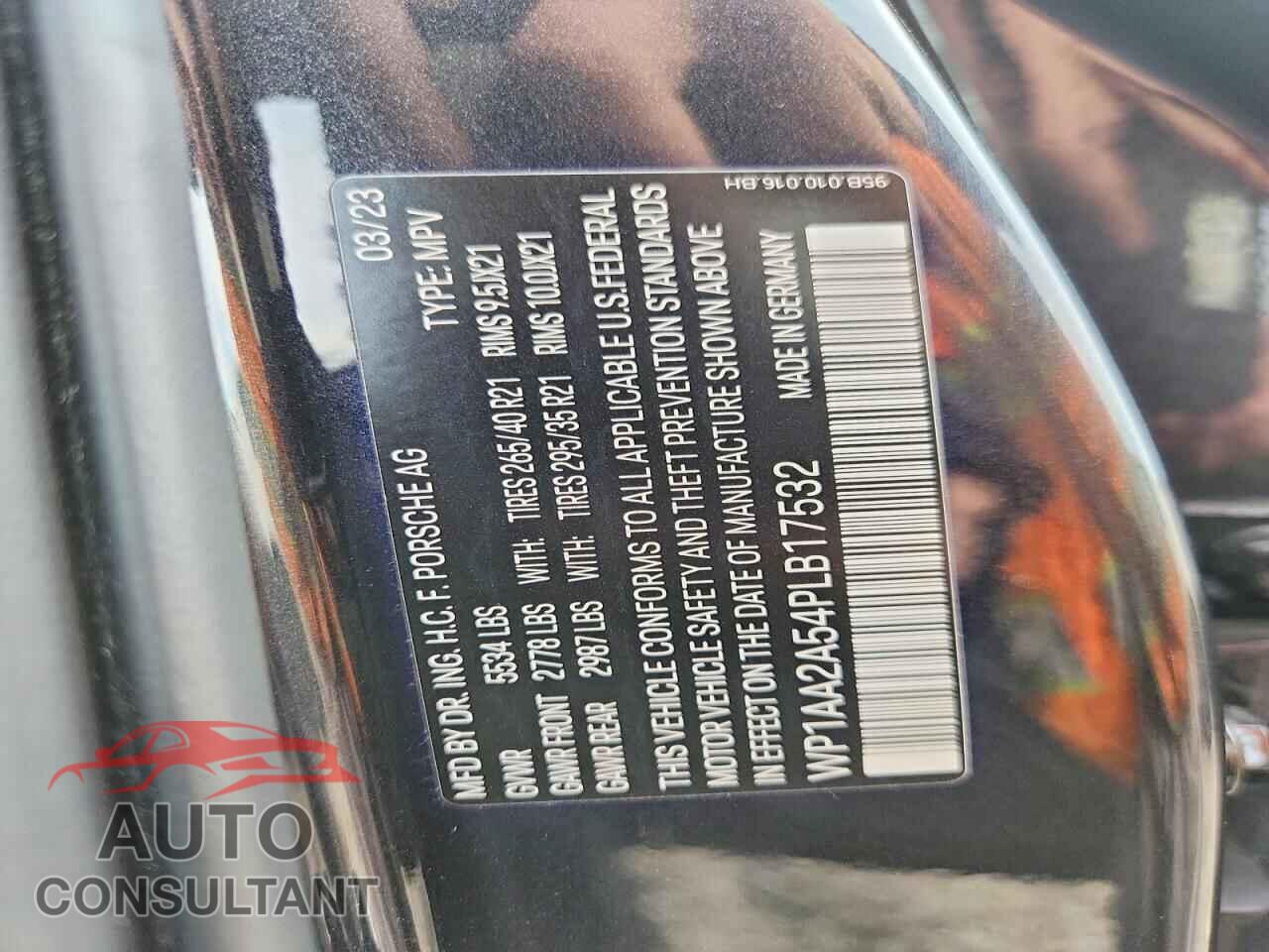 PORSCHE MACAN 2023 - WP1AA2A54PLB17532