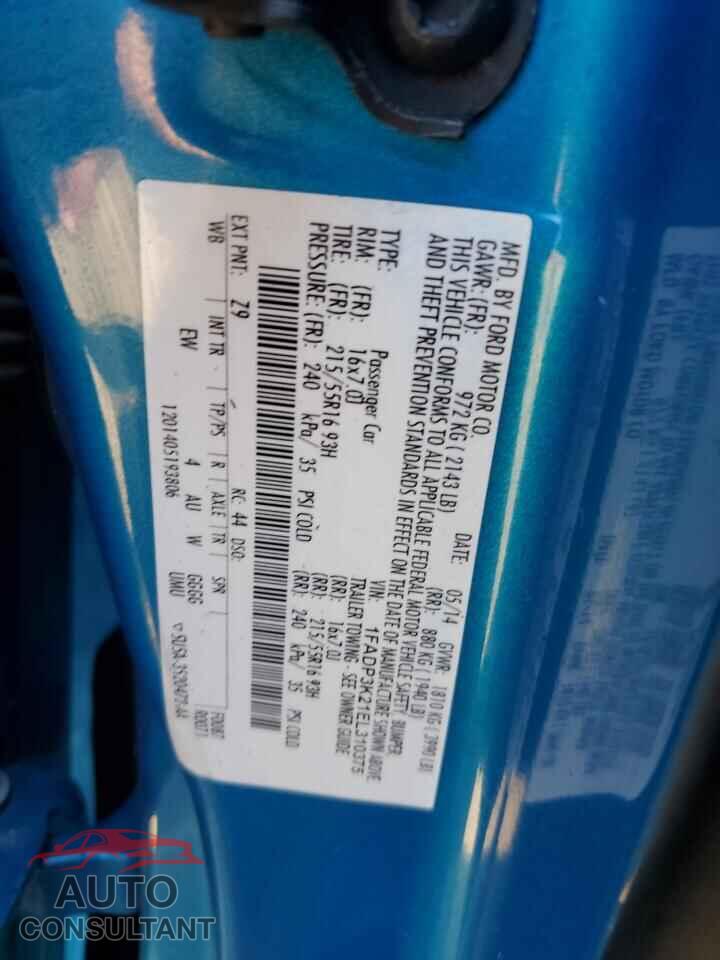 FORD FOCUS 2014 - 1FADP3K21EL310375
