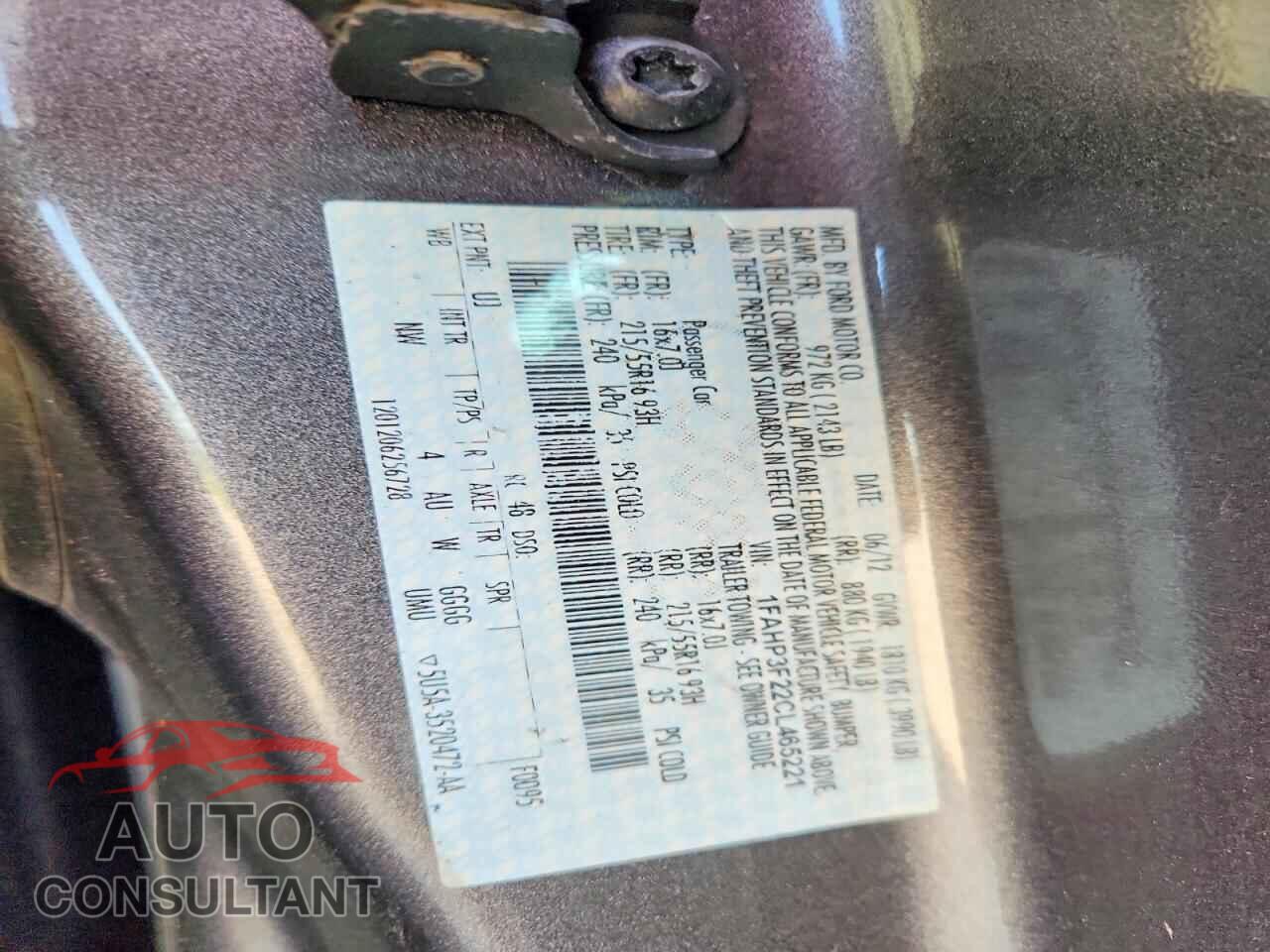 FORD FOCUS 2012 - 1FAHP3F22CL465221
