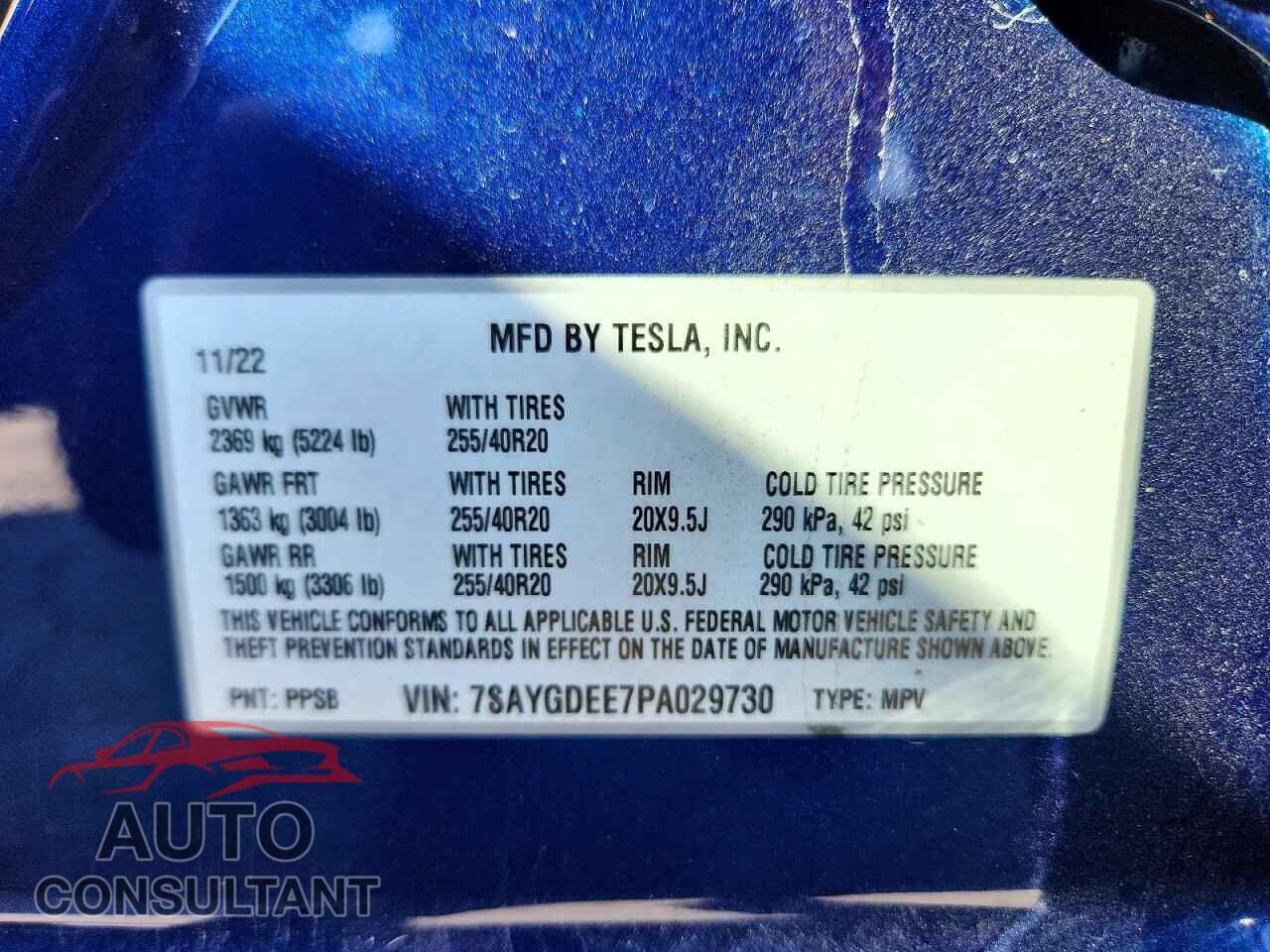 TESLA MODEL Y 2023 - 7SAYGDEE7PA029730