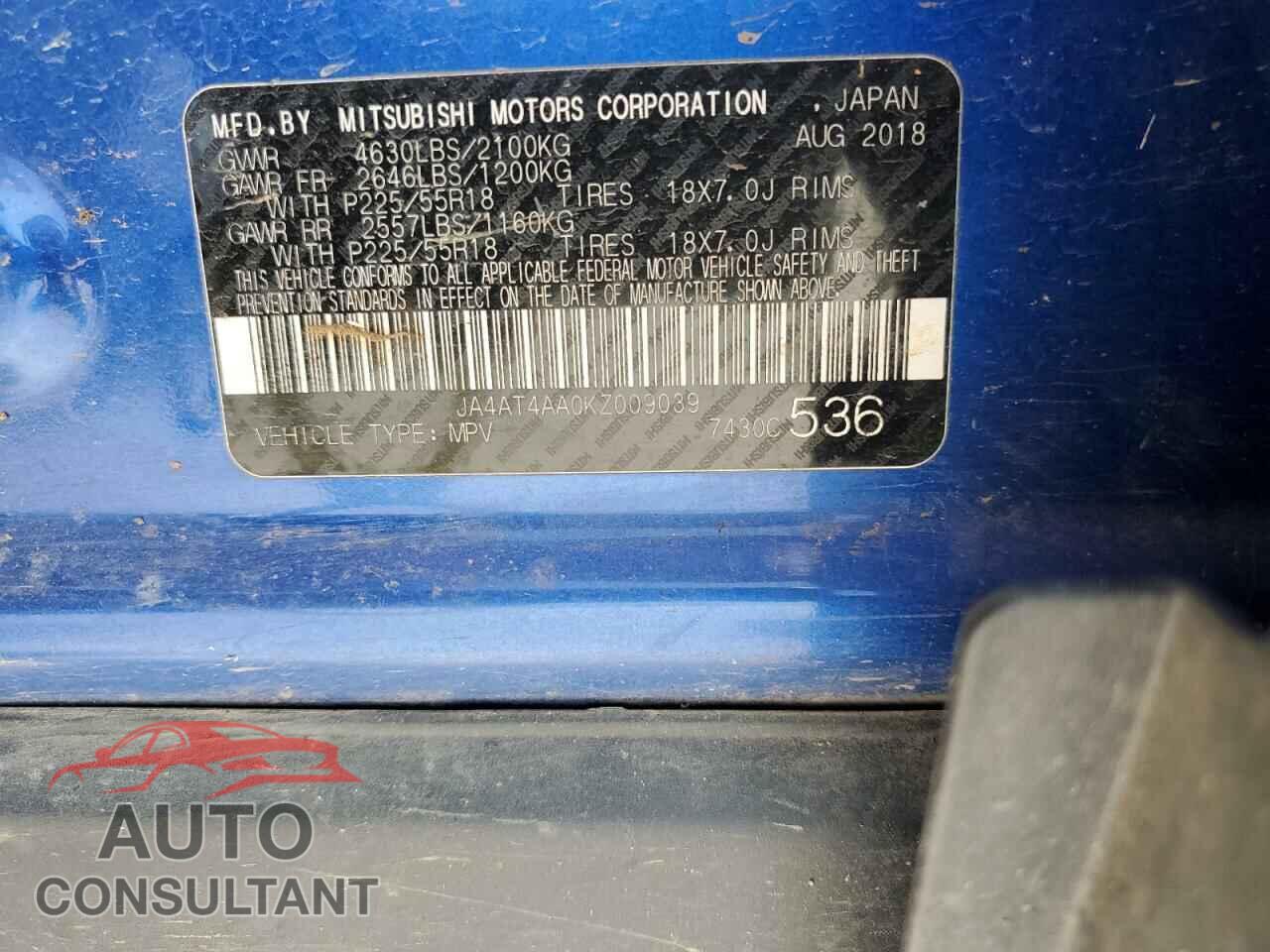 MITSUBISHI ECLIPSE 2019 - JA4AT4AA0KZ009039