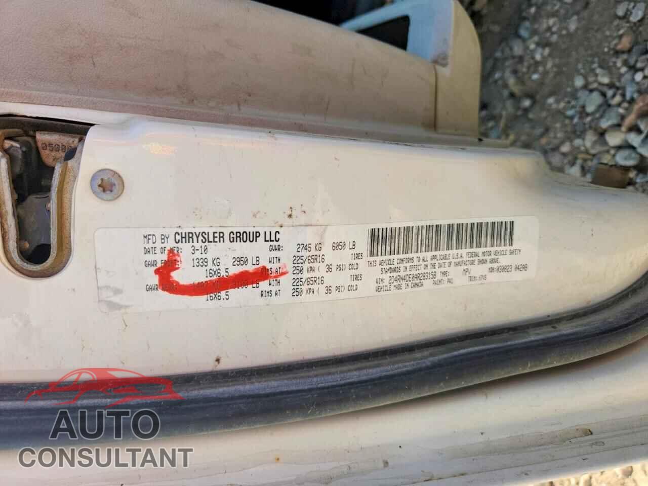 DODGE CARAVAN 2010 - 2D4RN4DE0AR283158