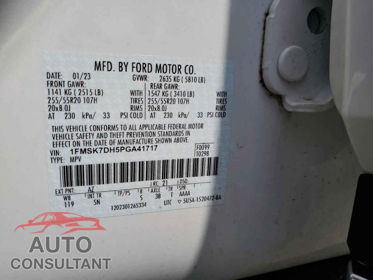 FORD EXPLORER 2023 - 1FMSK7DH5PGA41717