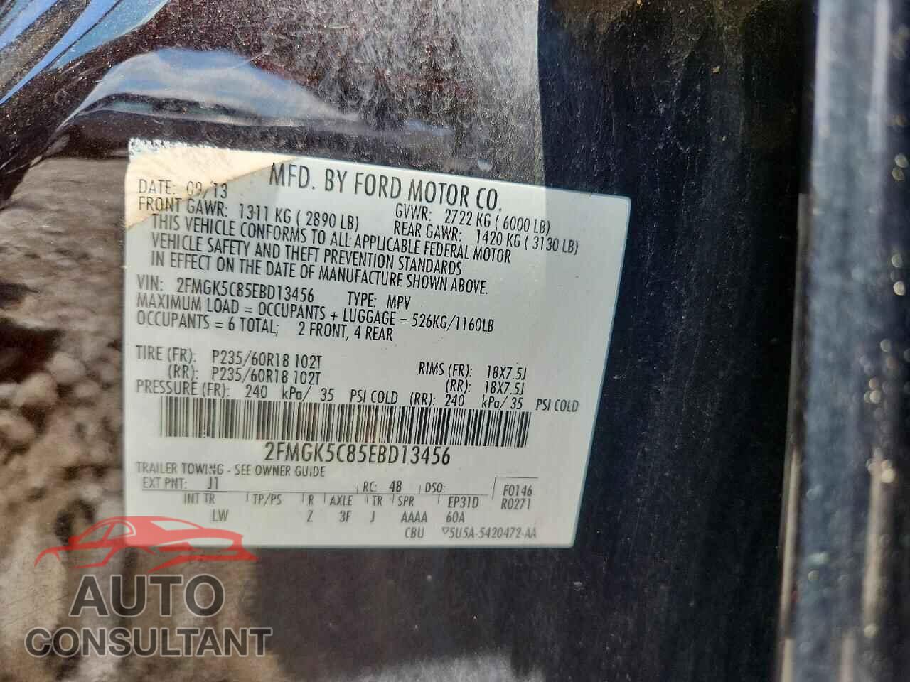 FORD FLEX 2014 - 2FMGK5C85EBD13456