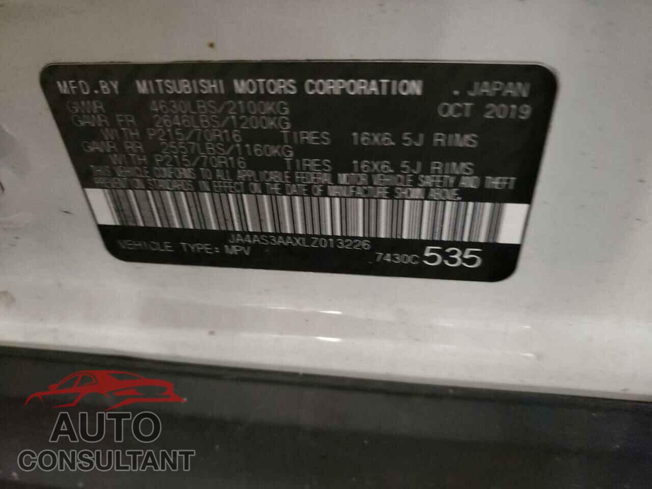 MITSUBISHI ECLIPSE 2020 - JA4AS3AAXLZ013226