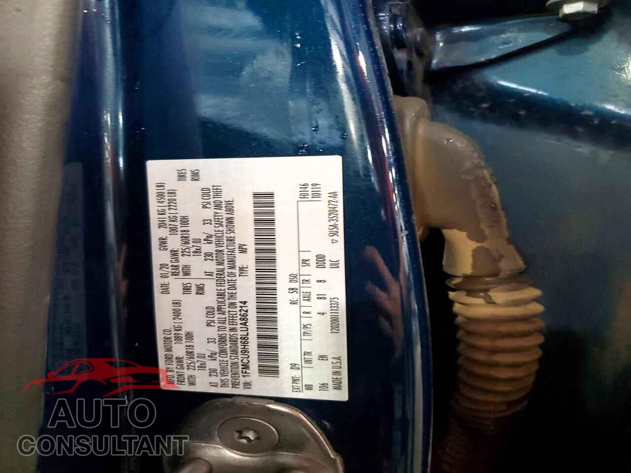 FORD ESCAPE 2020 - 1FMCU9H68LUA86214