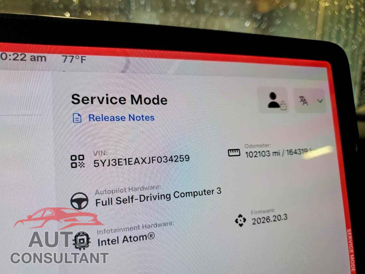 TESLA MODEL 3 2018 - 5YJ3E1EAXJF034259