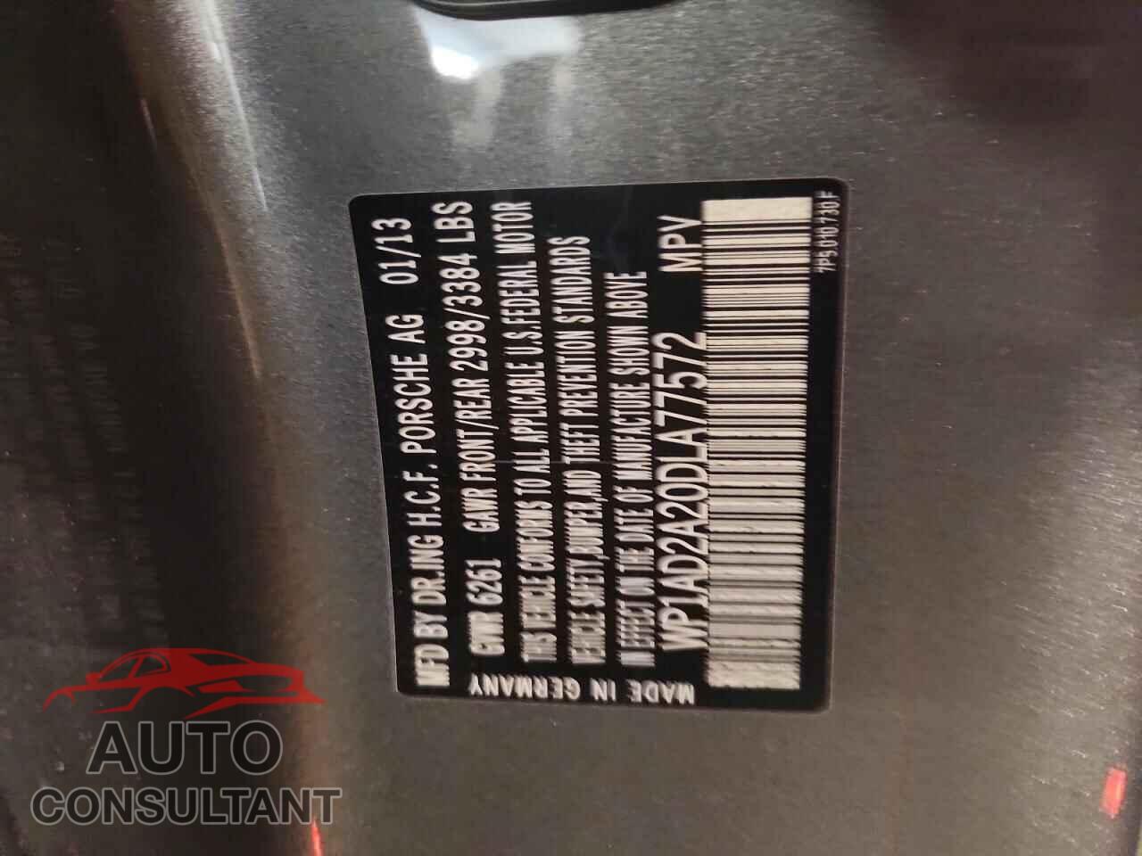 PORSCHE CAYENNE 2013 - WP1AD2A20DLA77572