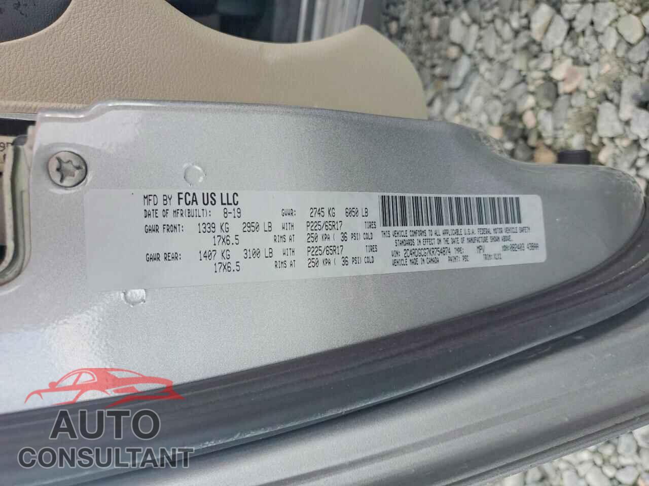 DODGE CARAVAN 2019 - 2C4RDGCG7KR754874