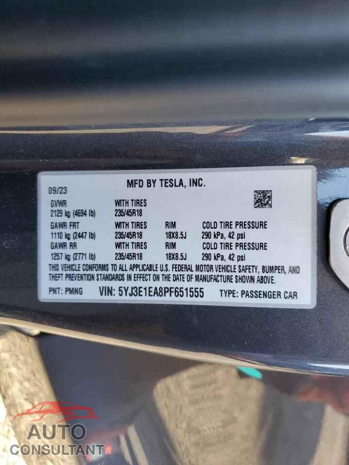 TESLA MODEL 3 2023 - 5YJ3E1EA8PF651555