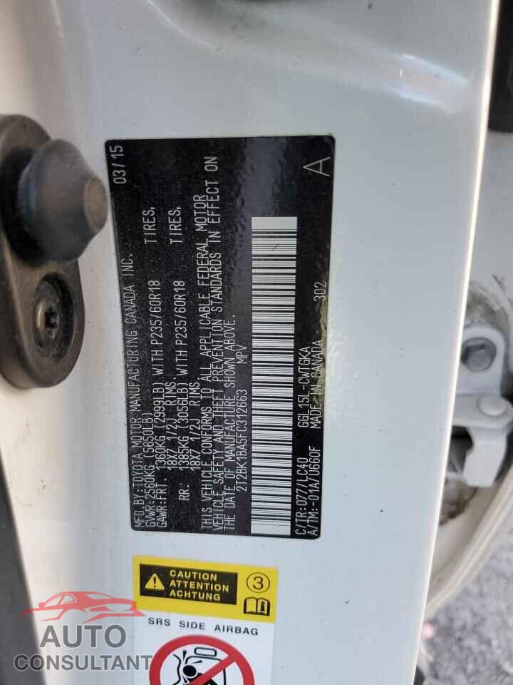 LEXUS RX350 2015 - 2T2BK1BA5FC312663