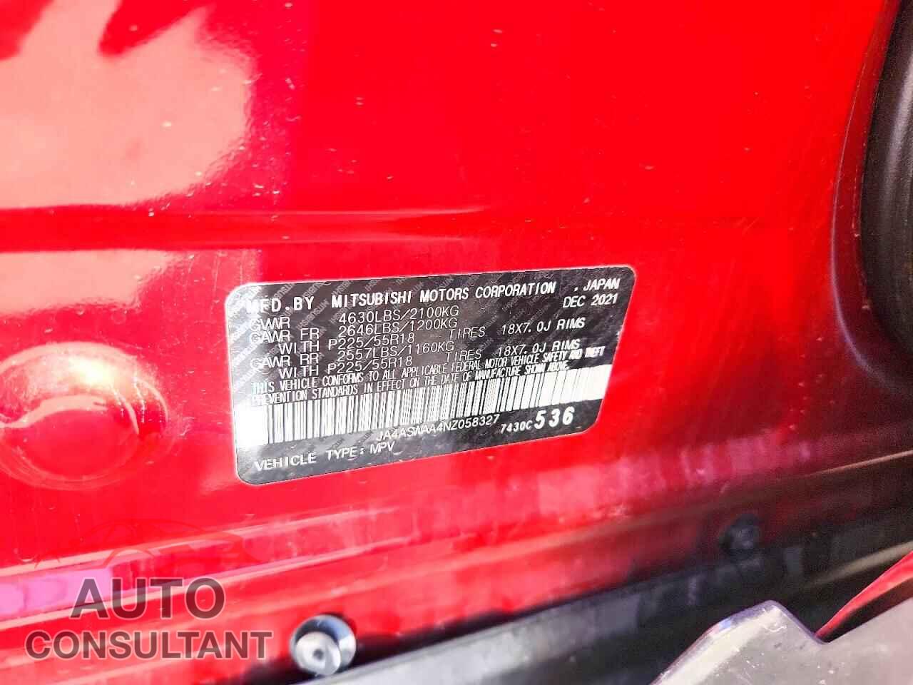 MITSUBISHI ECLIPSE 2022 - JA4ASWAA4NZ058327