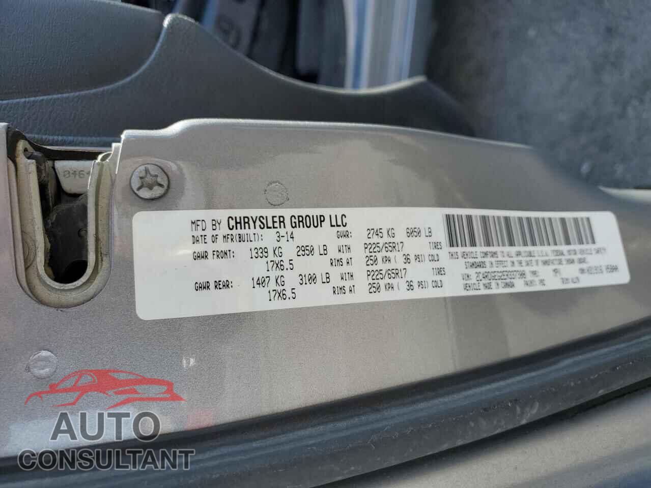 DODGE CARAVAN 2014 - 2C4RDGEG2ER337308