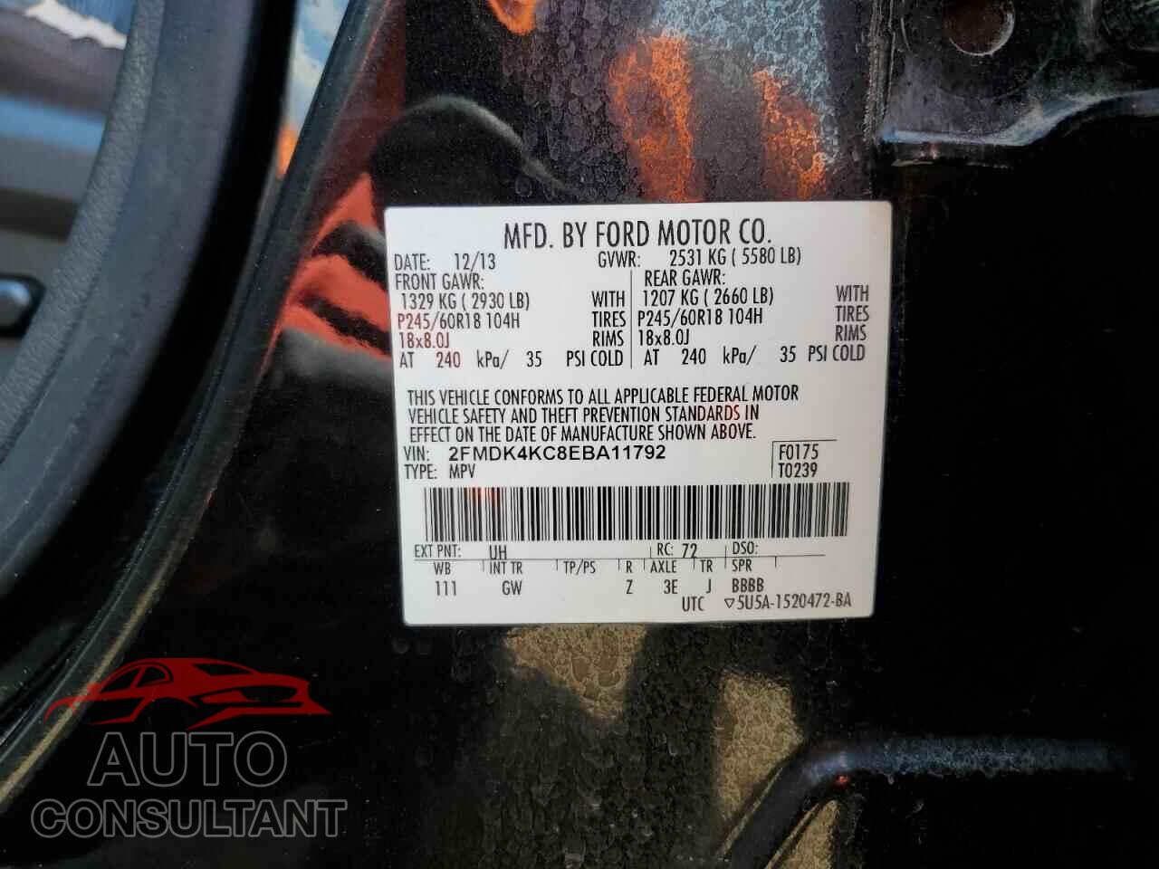 FORD EDGE 2014 - 2FMDK4KC8EBA11792