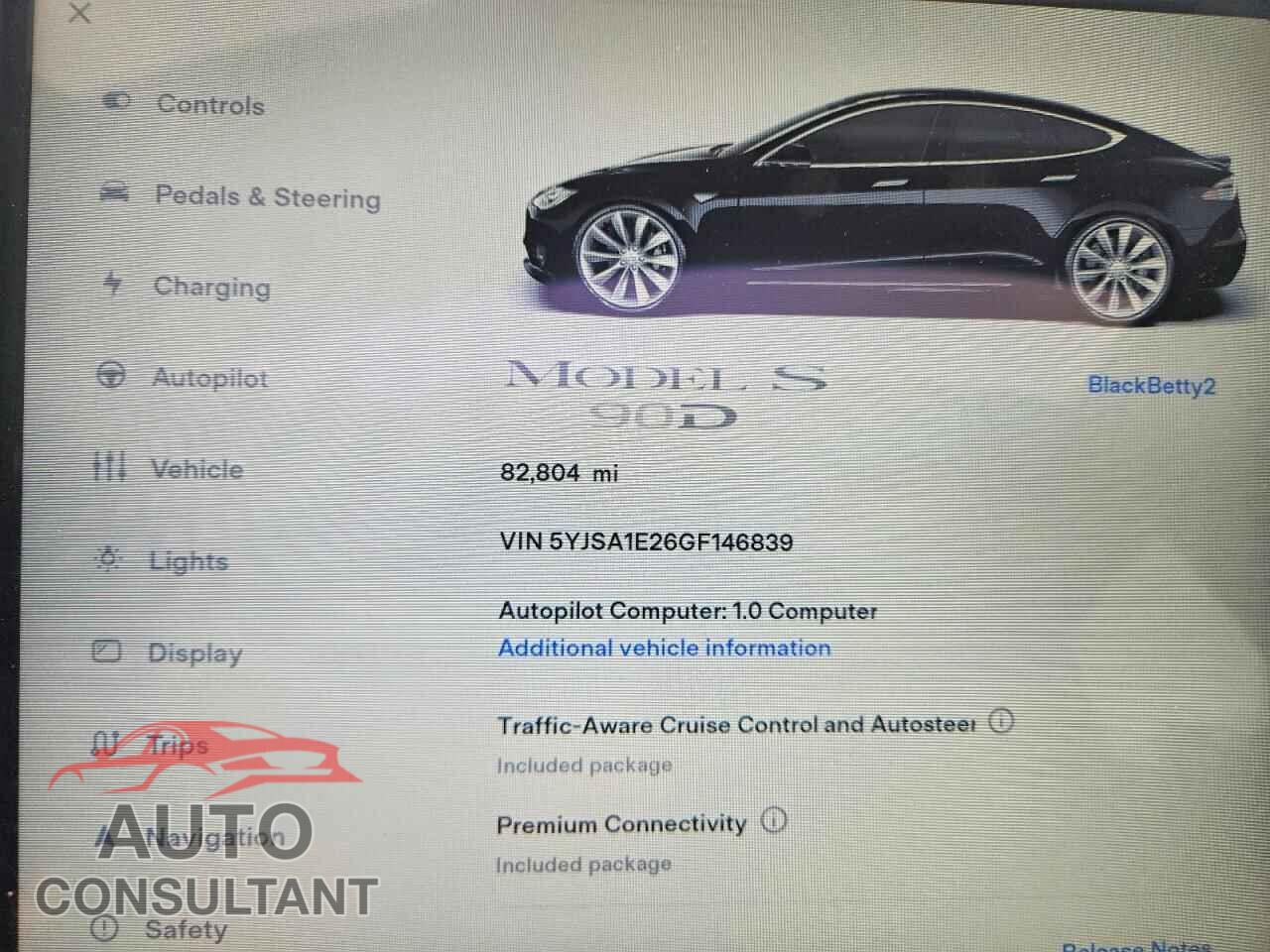 TESLA MODEL S 2016 - 5YJSA1E26GF146839