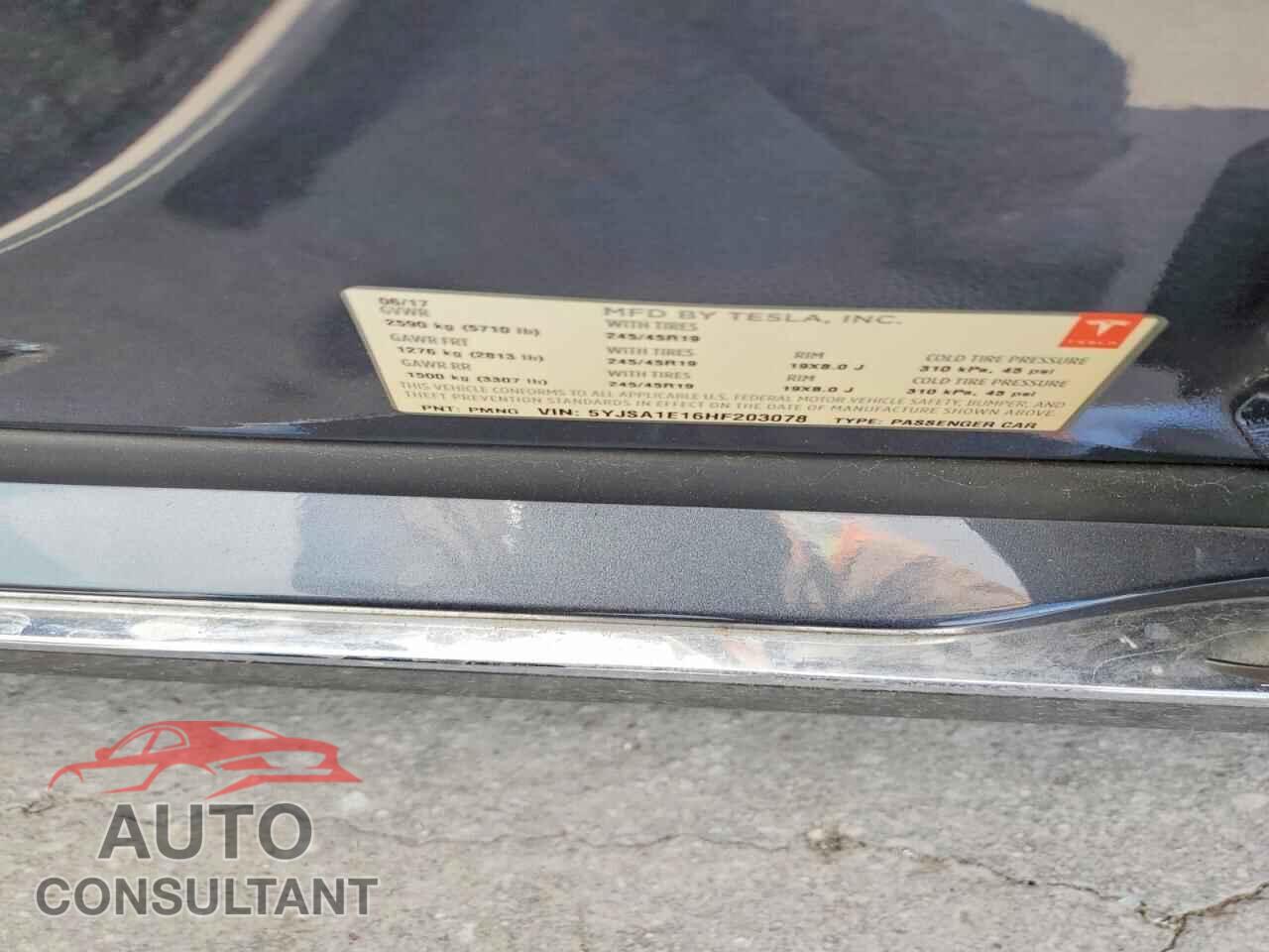 TESLA MODEL S 2017 - 5YJSA1E16HF203078