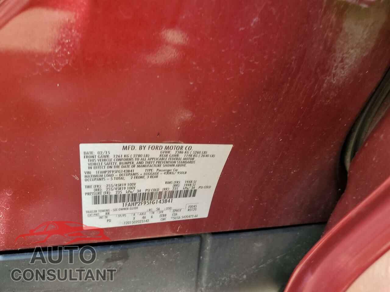 FORD TAURUS 2015 - 1FAHP2F95FG143841