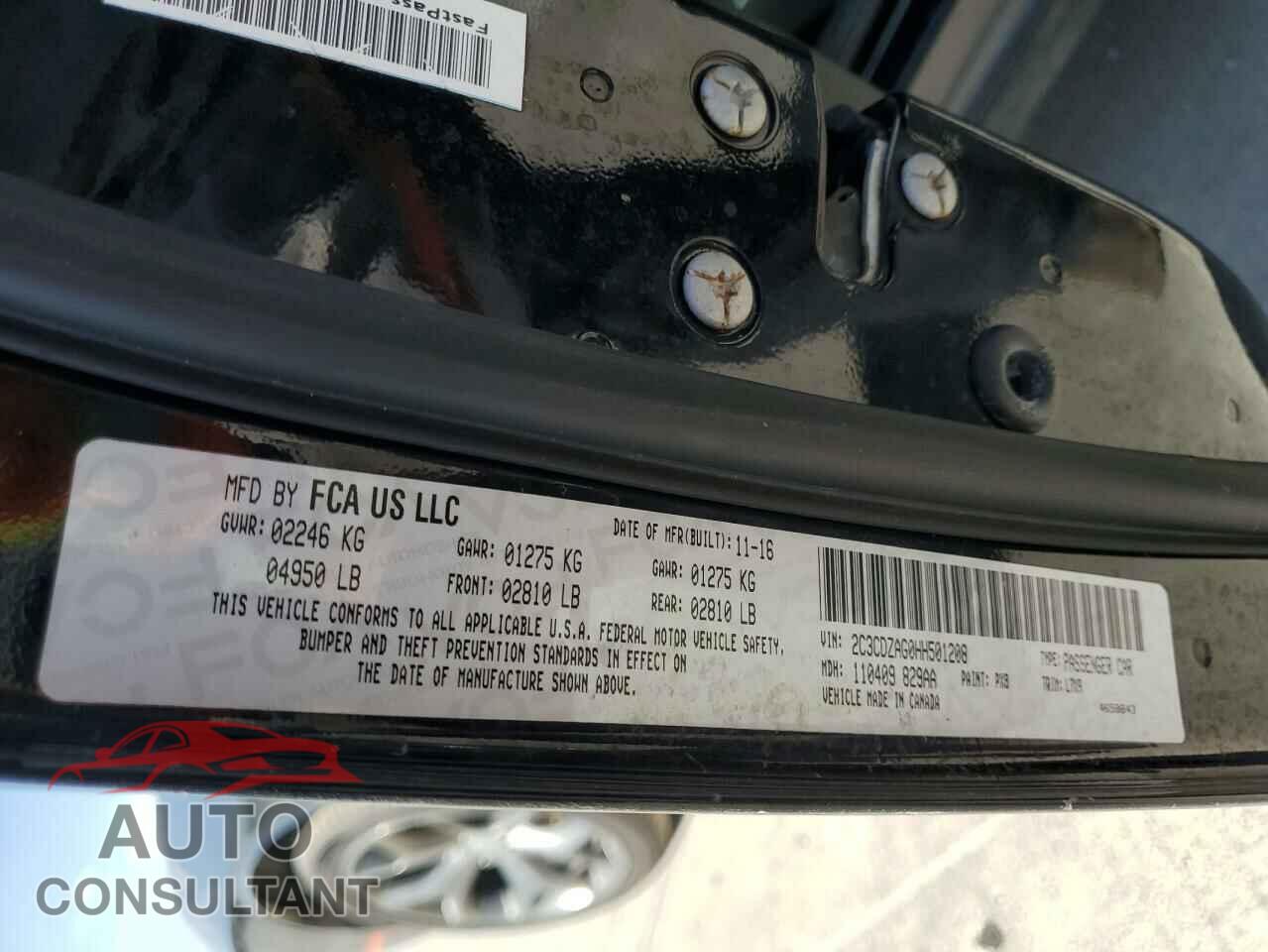 DODGE CHALLENGER 2017 - 2C3CDZAG0HH501208