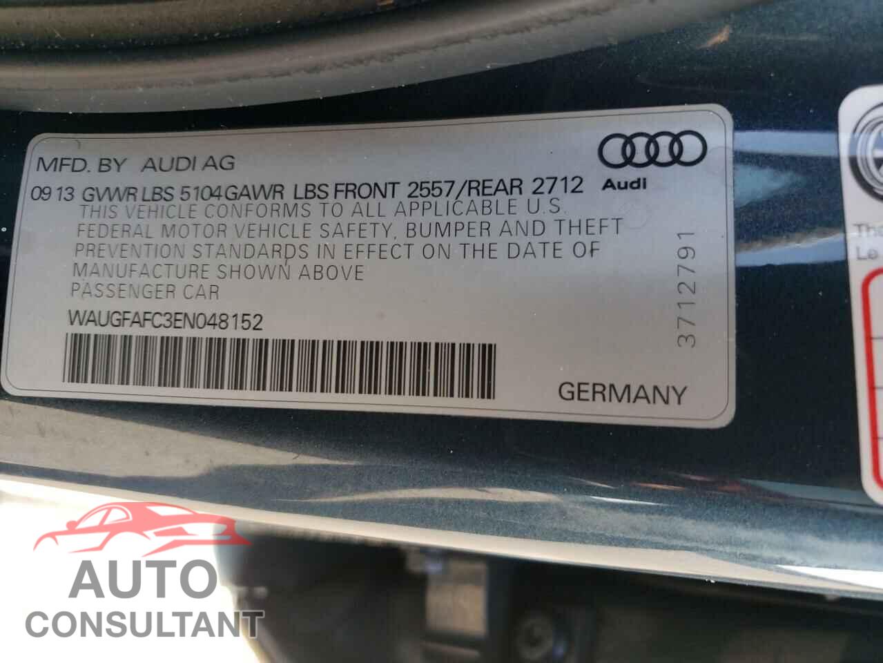 AUDI A6 2014 - WAUGFAFC3EN048152