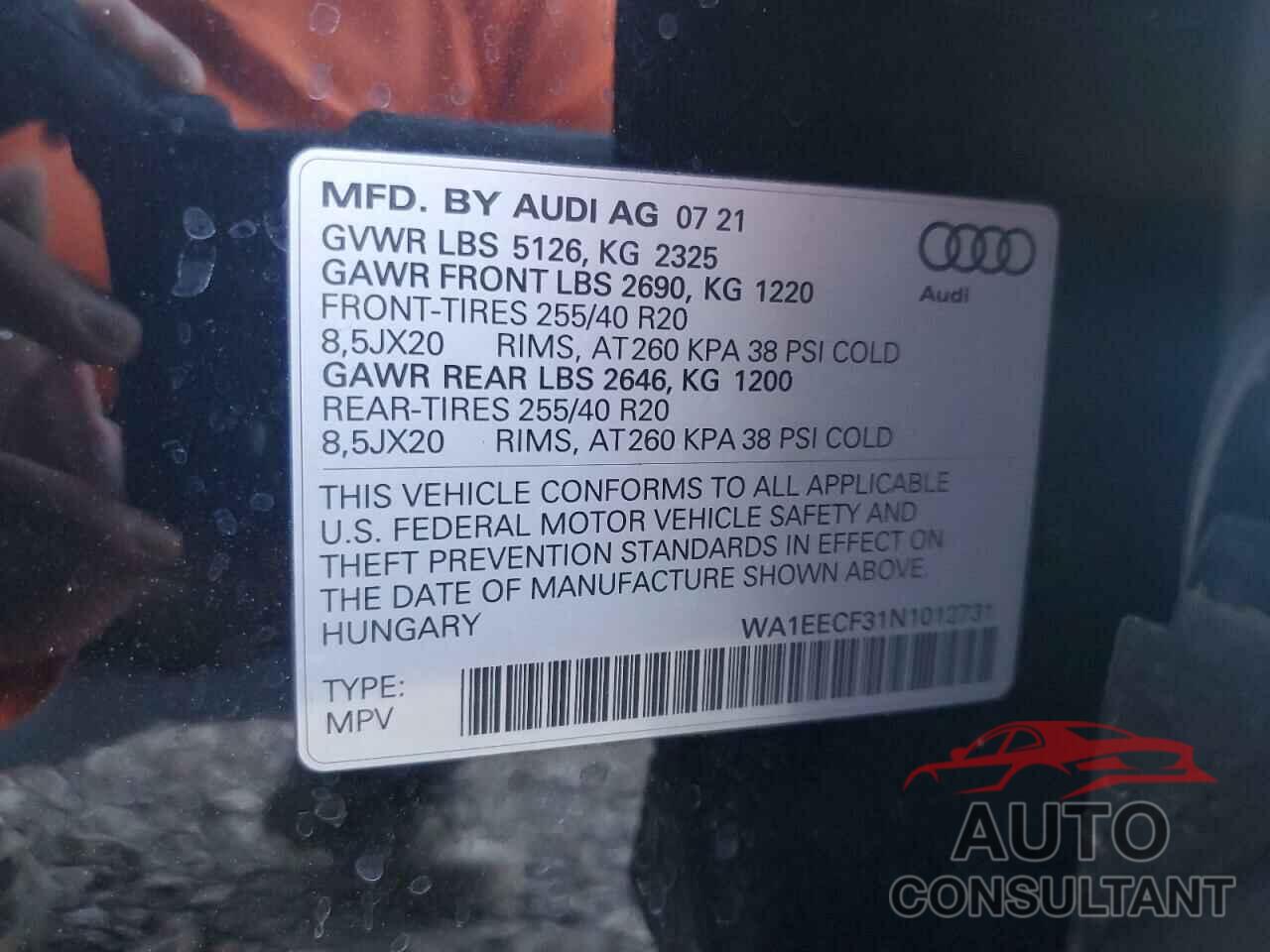 AUDI Q3 2022 - WA1EECF31N1012731