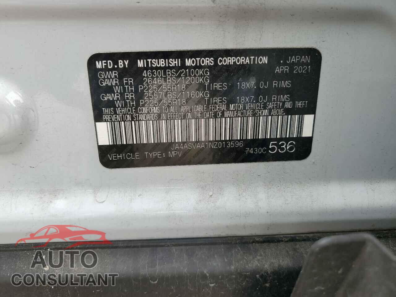 MITSUBISHI ECLIPSE 2022 - JA4ASVAA1NZ013596