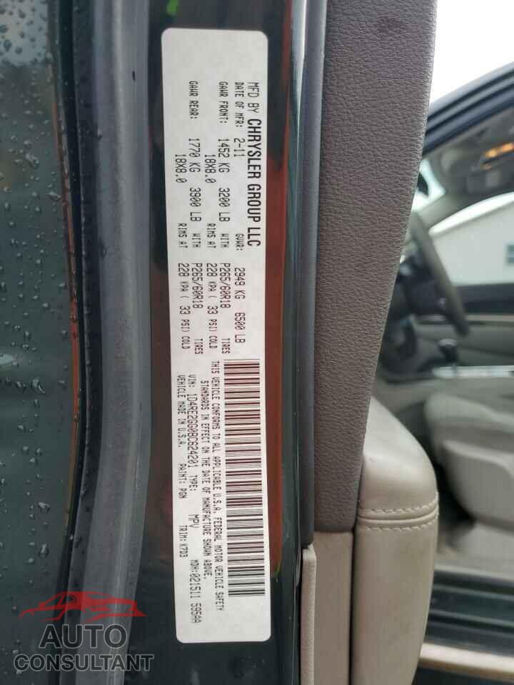 DODGE DURANGO 2011 - 1D4RE2GG0BC624201