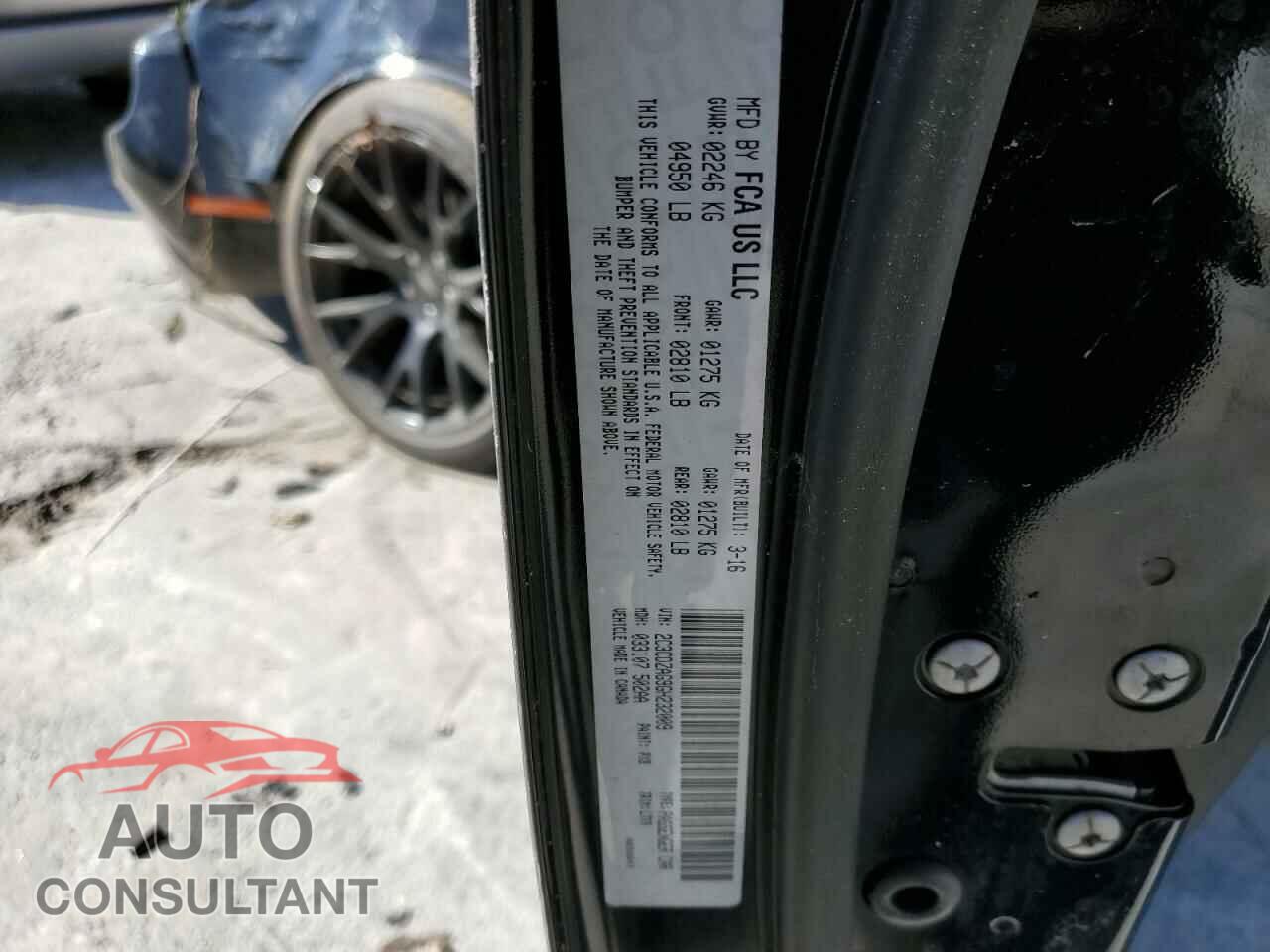 DODGE CHALLENGER 2016 - 2C3CDZAG9GH232009