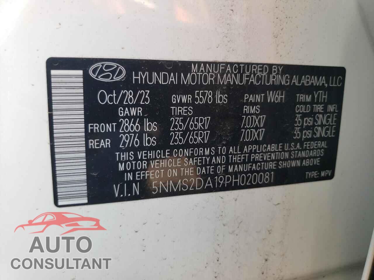 HYUNDAI SANTA FE 2023 - 5NMS2DA19PH020081