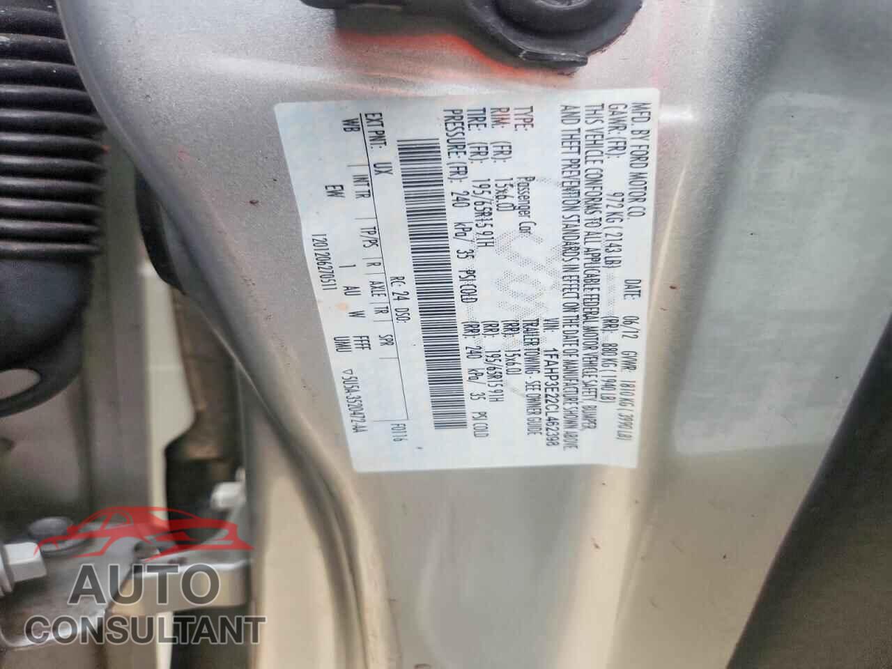FORD FOCUS 2012 - 1FAHP3E22CL462398