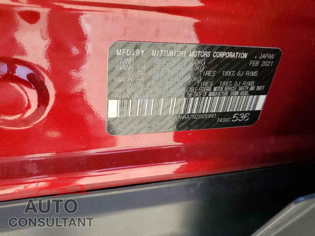 MITSUBISHI ECLIPSE 2022 - JA4ATWAA7NZ005991