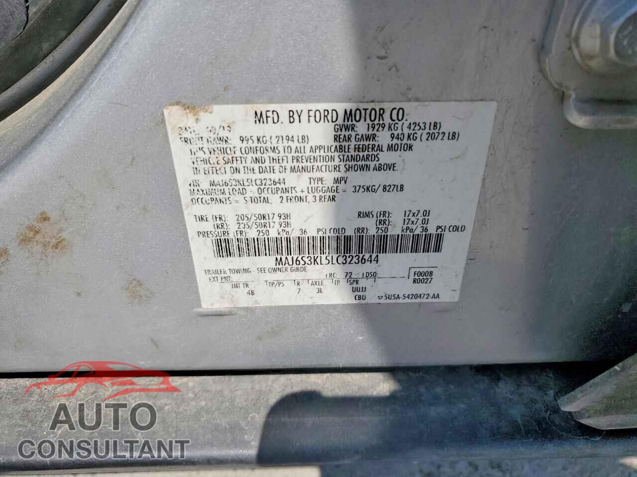 FORD ECOSPORT 2020 - MAJ6S3KL5LC323644
