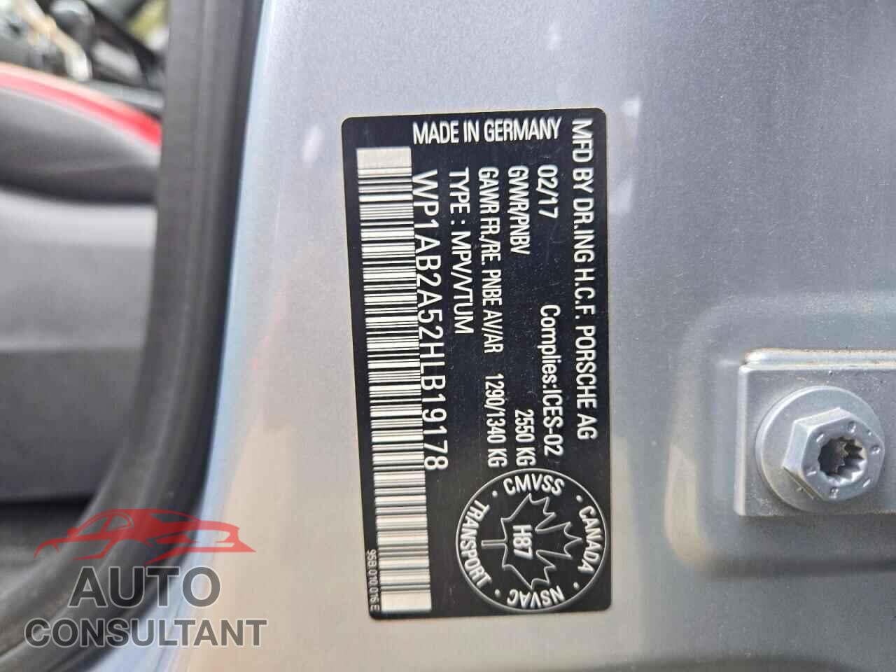 PORSCHE MACAN 2017 - WP1AB2A52HLB19178