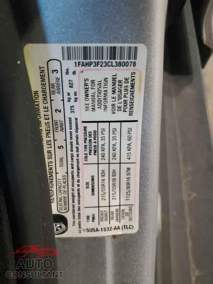 FORD FOCUS 2012 - 1FAHP3F23CL380078