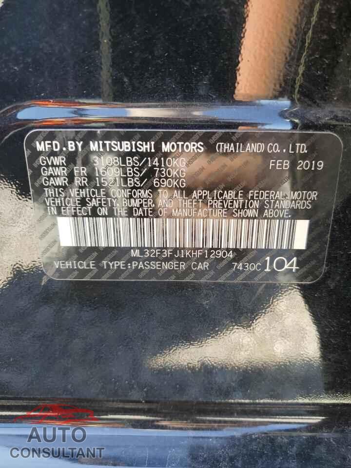MITSUBISHI MIRAGE 2019 - ML32F3FJ1KHF12904