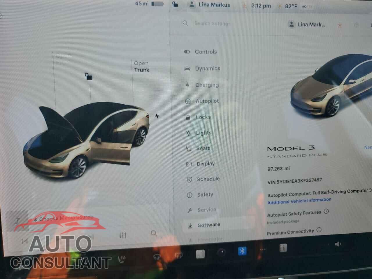 TESLA MODEL 3 2019 - 5YJ3E1EA3KF357487