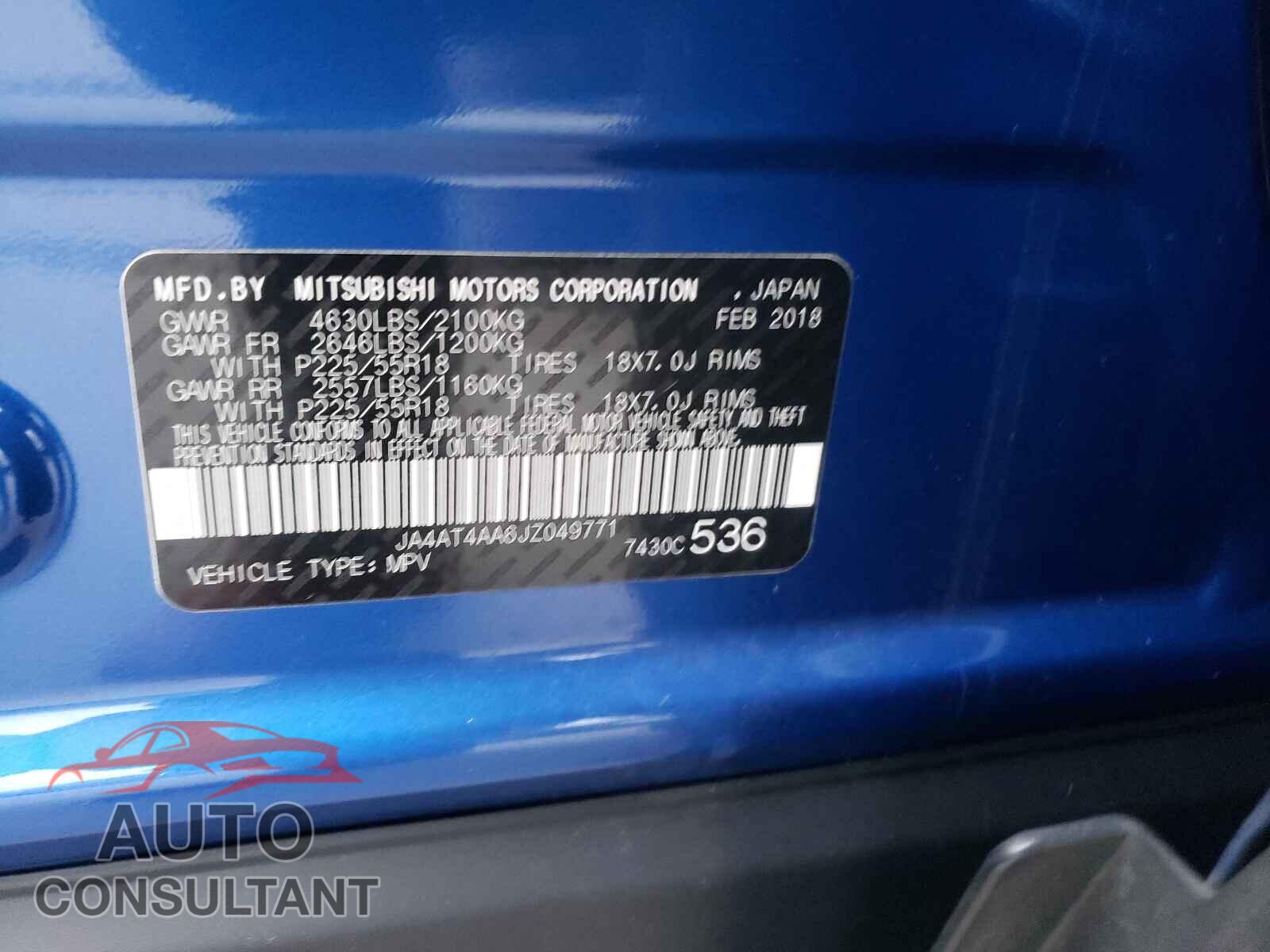 MITSUBISHI ECLIPSE 2018 - JA4AT4AA6JZ049771