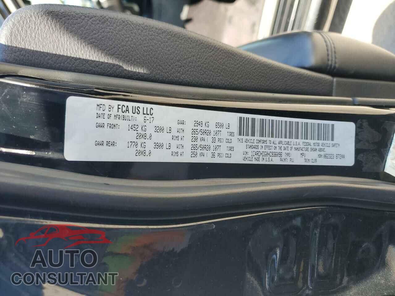 DODGE DURANGO 2017 - 1C4RDHDG0HC936096