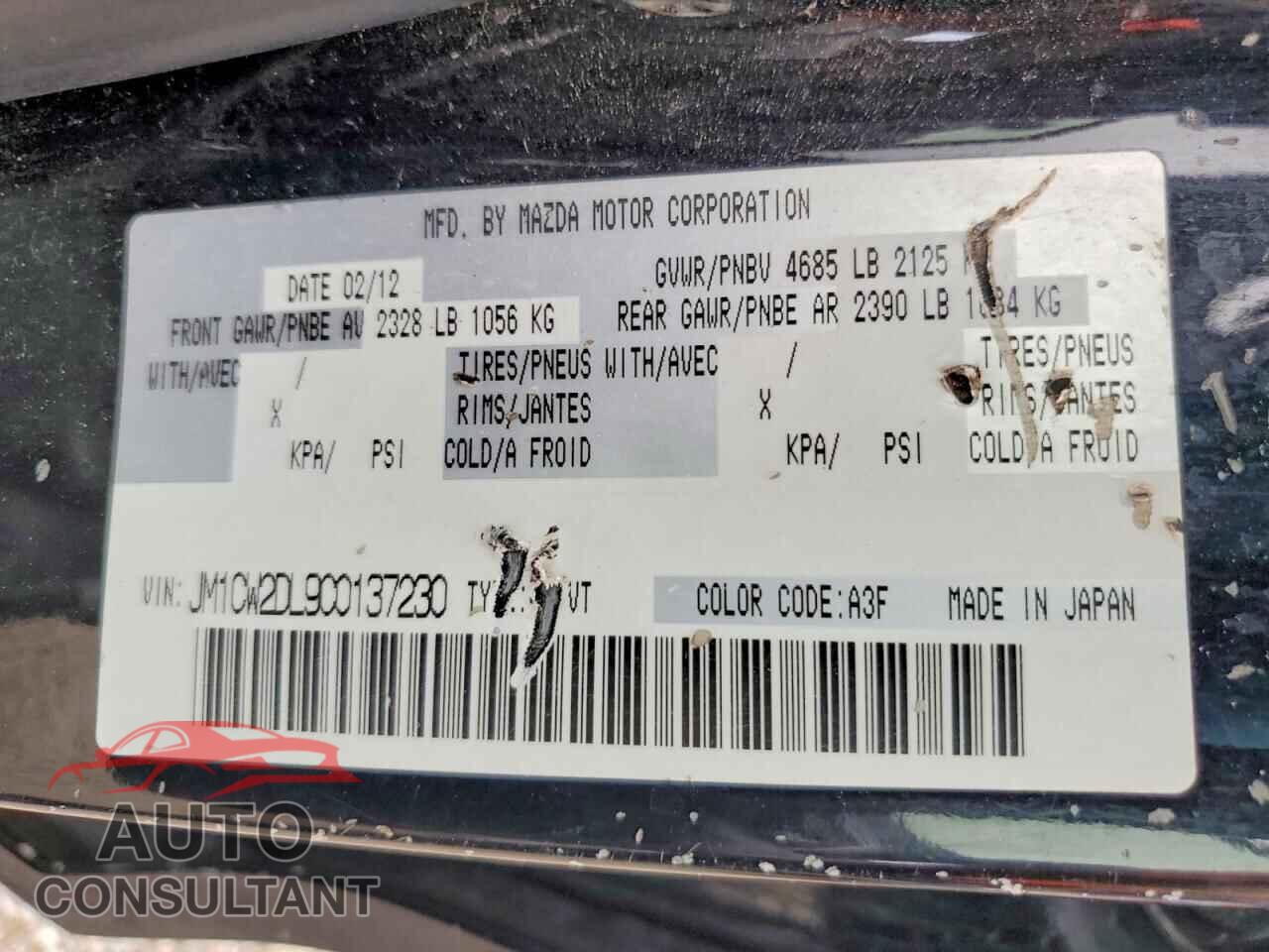 MAZDA 5 2012 - JM1CW2DL9C0137230