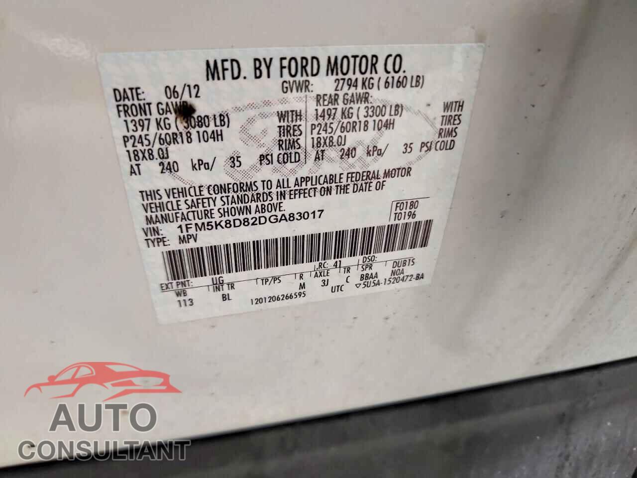 FORD EXPLORER 2013 - 1FM5K8D82DGA83017
