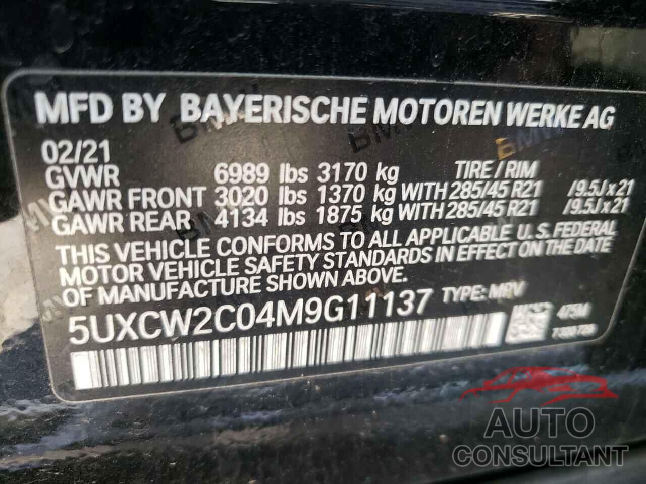 BMW X7 2021 - 5UXCW2C04M9G11137