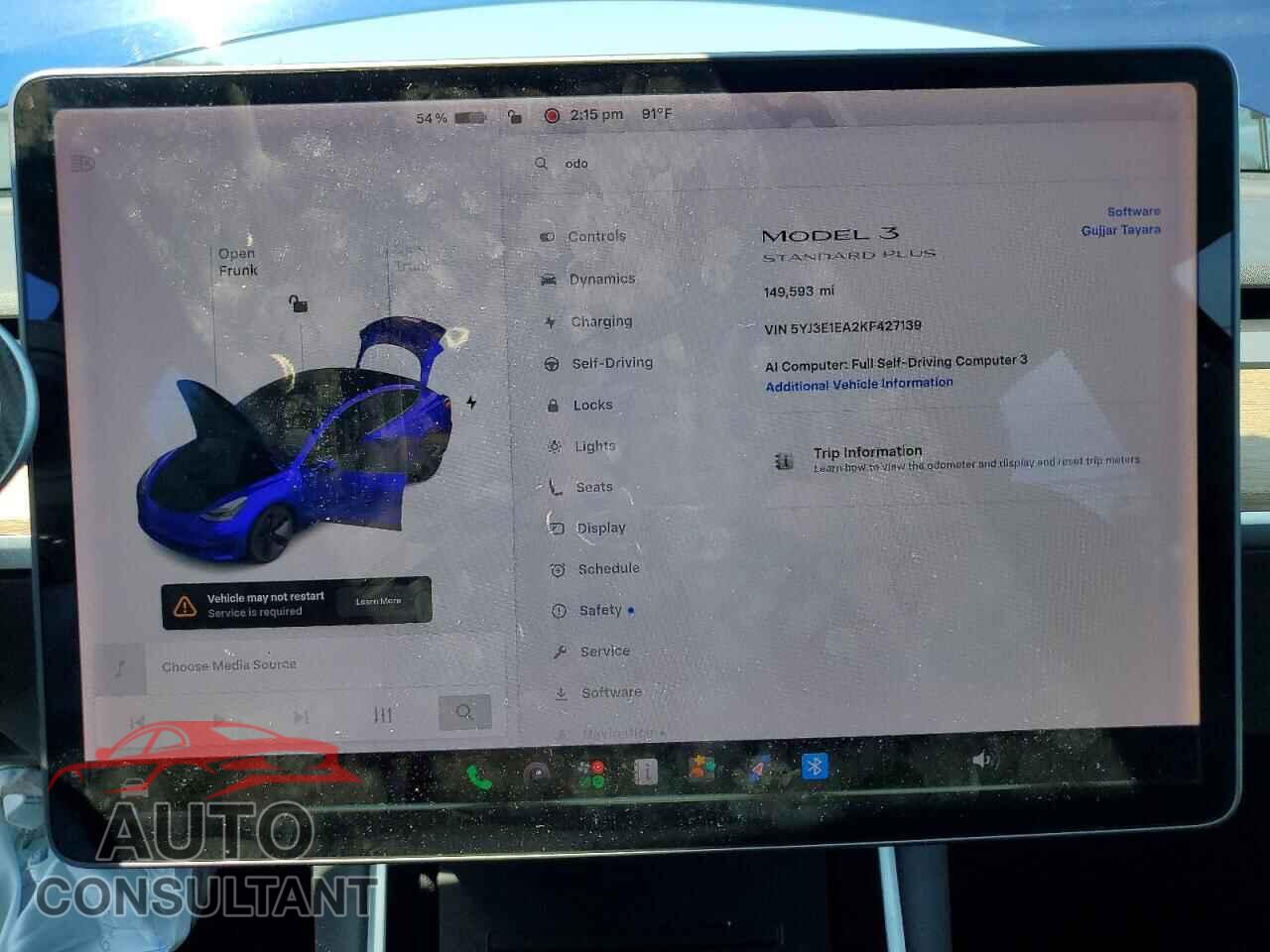 TESLA MODEL 3 2019 - 5YJ3E1EA2KF427139