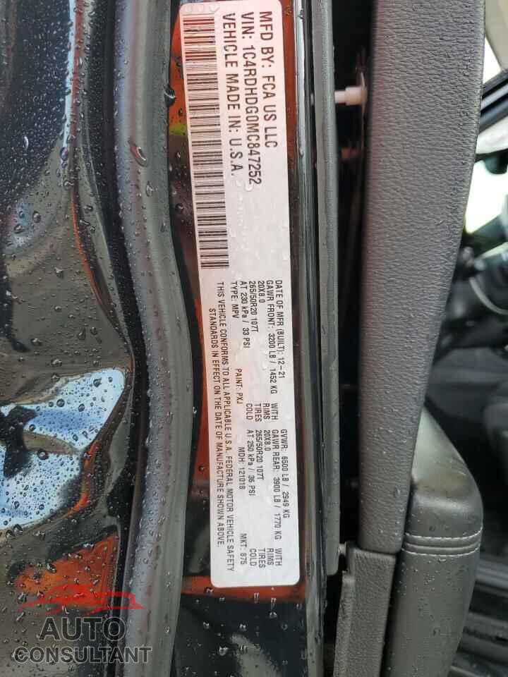 DODGE DURANGO 2021 - 1C4RDHDG0MC847252