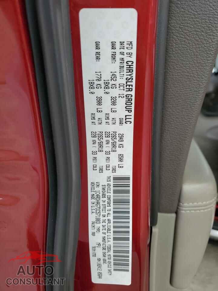 DODGE DURANGO 2013 - 1C4RDHAG7DC571883