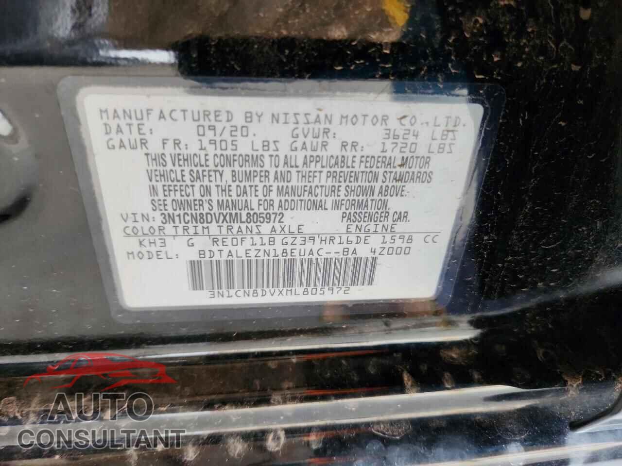 NISSAN VERSA 2021 - 3N1CN8DVXML805972