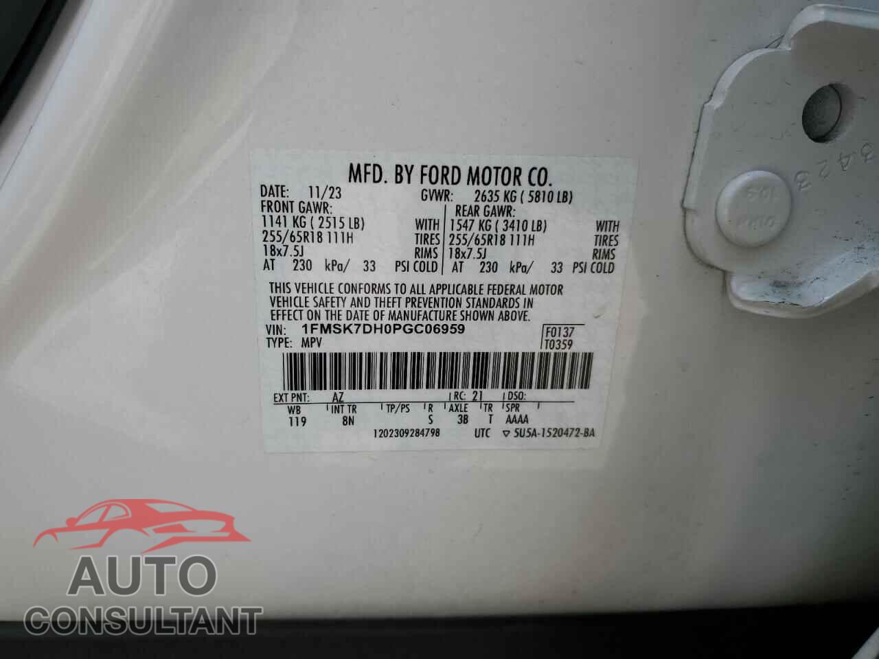 FORD EXPLORER 2023 - 1FMSK7DH0PGC06959